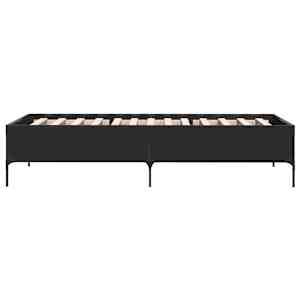 Rám postele černý 100 x 200 cm kompozitní dřevo a kov - obrázek 5