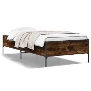 Rám postele kouřový dub 100 x 200 cm kompozitní dřevo a kov - obrázek 2