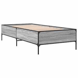 Rám postele šedý sonoma 100 x 200 cm kompozitní dřevo a kov - obrázek 6