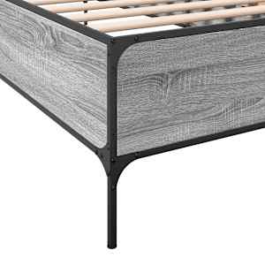 Rám postele šedý sonoma 100 x 200 cm kompozitní dřevo a kov - obrázek 7