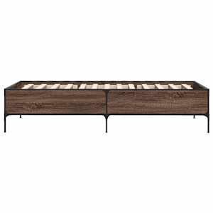 Rám postele hnědý dub 100 x 200 cm kompozitní dřevo a kov - obrázek 5