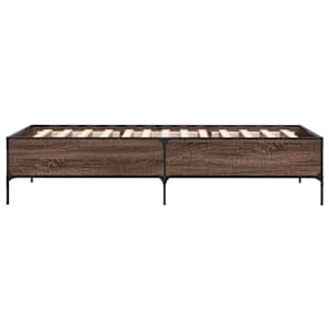 Rám postele hnědý dub 90 x 190 cm kompozitní dřevo a kov - obrázek 5