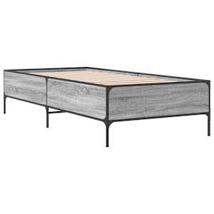 Rám postele šedý sonoma 75 x 190 cm kompozitní dřevo a kov - obrázek 3