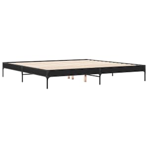 Rám postele černý 200 x 200 cm kompozitní dřevo a kov - obrázek 3