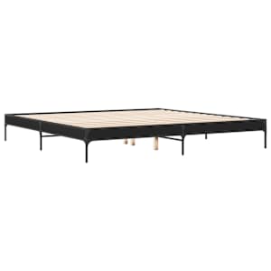 Rám postele černý 200 x 200 cm kompozitní dřevo a kov - obrázek 6