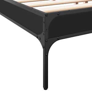 Rám postele černý 200 x 200 cm kompozitní dřevo a kov - obrázek 7