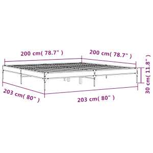 Rám postele černý 200 x 200 cm kompozitní dřevo a kov - obrázek 9