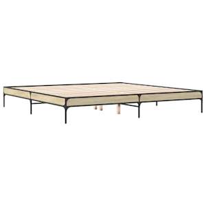 Rám postele dub sonoma 200 x 200 cm kompozitní dřevo a kov - obrázek 3