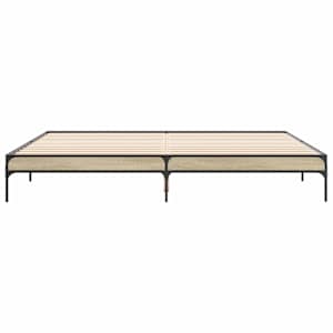Rám postele dub sonoma 200 x 200 cm kompozitní dřevo a kov - obrázek 4