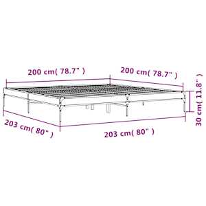 Rám postele dub sonoma 200 x 200 cm kompozitní dřevo a kov - obrázek 9
