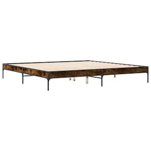 Rám postele kouřový dub 200 x 200 cm kompozitní dřevo a kov - obrázek 3