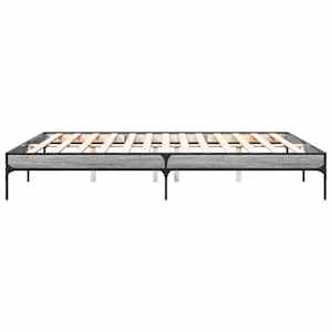 Rám postele šedý sonoma 200 x 200 cm kompozitní dřevo a kov - obrázek 5