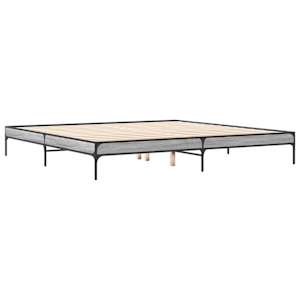 Rám postele šedý sonoma 200 x 200 cm kompozitní dřevo a kov - obrázek 6