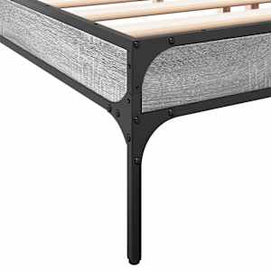 Rám postele šedý sonoma 200 x 200 cm kompozitní dřevo a kov - obrázek 7