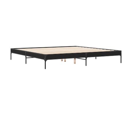 vidaXL Πλαίσιο Κρεβατιού Μαύρο 180 x 200 εκ. Επεξ. Ξύλο & Μέταλλο