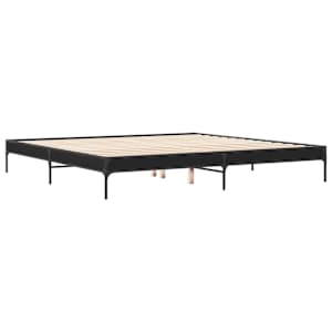 vidaXL Πλαίσιο Κρεβατιού Μαύρο 180 x 200 εκ. Επεξ. Ξύλο & Μέταλλο