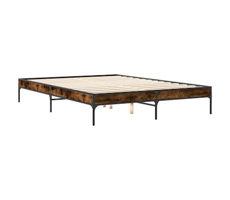 vidaXL Bed Frame without Mattress Smoked Oak 63"x78.7"