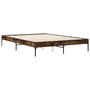 vidaXL Bed Frame without Mattress Smoked Oak 63"x78.7"