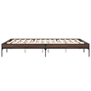 Rám postele hnědý dub 160 x 200 cm kompozitní dřevo a kov - obrázek 5