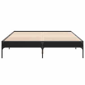 Rám postele černý 150 x 200 cm kompozitní dřevo a kov - obrázek 4