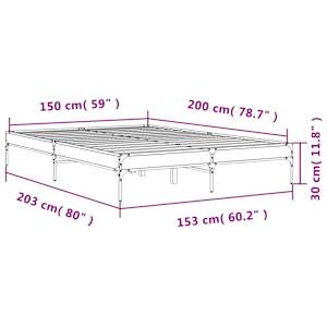 Rám postele černý 150 x 200 cm kompozitní dřevo a kov - obrázek 9