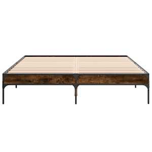 Rám postele kouřový dub 150 x 200 cm kompozitní dřevo a kov - obrázek 4