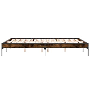 Rám postele kouřový dub 150 x 200 cm kompozitní dřevo a kov - obrázek 5