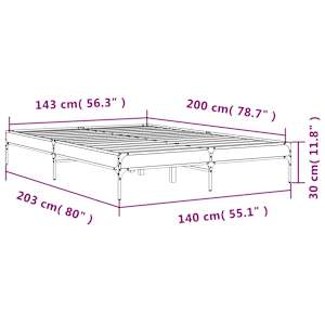 Rám postele černý 140 x 200 cm kompozitní dřevo a kov - obrázek 9