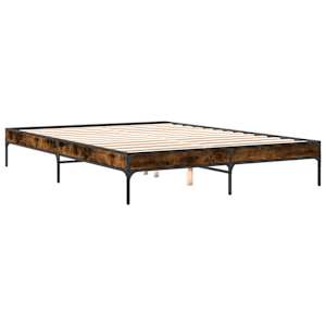 Rám postele kouřový dub 140 x 200 cm kompozitní dřevo a kov - obrázek 3