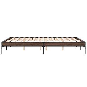 Rám postele hnědý dub 140 x 200 cm kompozitní dřevo a kov - obrázek 5