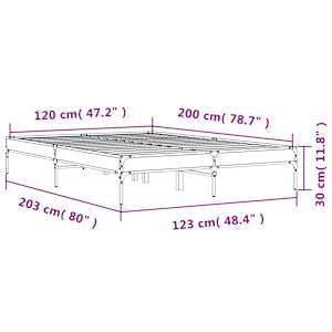 Rám postele černý 120 x 200 cm kompozitní dřevo a kov - obrázek 9
