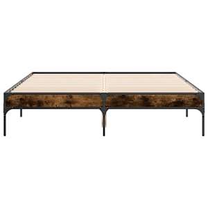 Rám postele kouřový dub 120 x 200 cm kompozitní dřevo a kov - obrázek 4