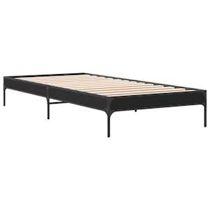 Rám postele černý 100 x 200 cm kompozitní dřevo a kov - obrázek 3