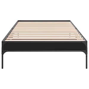 Rám postele černý 100 x 200 cm kompozitní dřevo a kov - obrázek 4