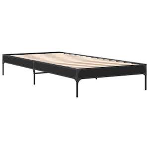 Rám postele černý 100 x 200 cm kompozitní dřevo a kov - obrázek 6