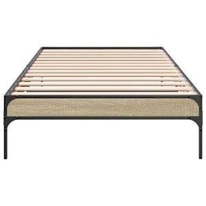 Rám postele dub sonoma 100 x 200 cm kompozitní dřevo a kov - obrázek 4