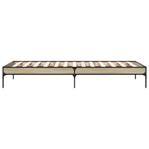 Rám postele dub sonoma 100 x 200 cm kompozitní dřevo a kov - obrázek 5