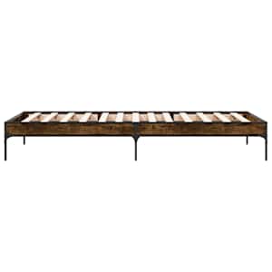 Rám postele kouřový dub 100 x 200 cm kompozitní dřevo a kov - obrázek 5