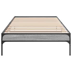 Rám postele šedý sonoma 100 x 200 cm kompozitní dřevo a kov - obrázek 4
