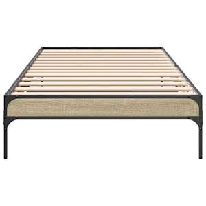 Rám postele dub sonoma 90 x 200 cm kompozitní dřevo a kov - obrázek 4