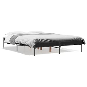 Rám postele černý 140 x 190 cm kompozitní dřevo a kov - obrázek 2