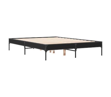 vidaXL Cadre de lit sans matelas noir 140x190 cm