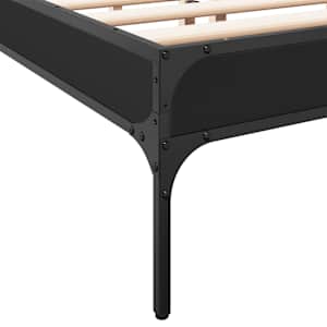 Rám postele černý 140 x 190 cm kompozitní dřevo a kov - obrázek 7