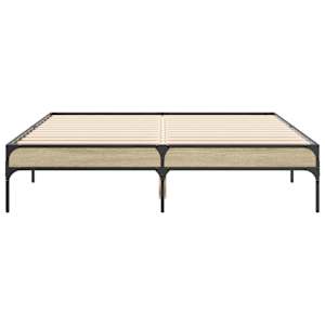 Rám postele dub sonoma 140 x 190 cm kompozitní dřevo a kov - obrázek 4