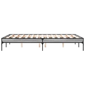 Rám postele šedý sonoma 140 x 190 cm kompozitní dřevo a kov - obrázek 5