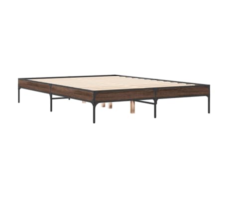 vidaXL Cadre de lit sans matelas ch&ecirc;ne marron 140x190 cm