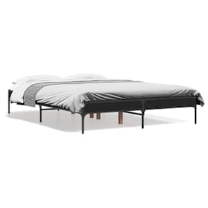 Rám postele černý 135 x 190 cm kompozitní dřevo a kov - obrázek 2