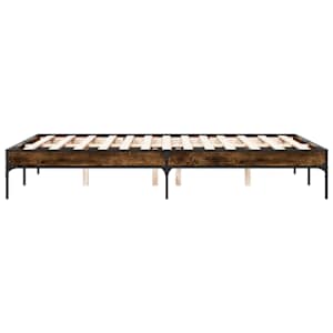Rám postele kouřový dub 135 x 190 cm kompozitní dřevo a kov - obrázek 5