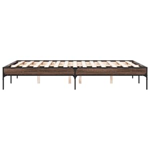 Rám postele hnědý dub 135 x 190 cm kompozitní dřevo a kov - obrázek 5