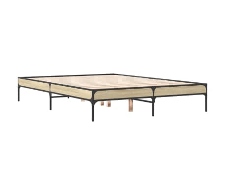 vidaXL Cadre de lit sans matelas ch&ecirc;ne sonoma 120x190 cm